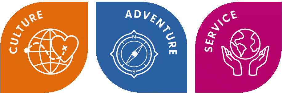 Culture Adventure and Service icons in a group